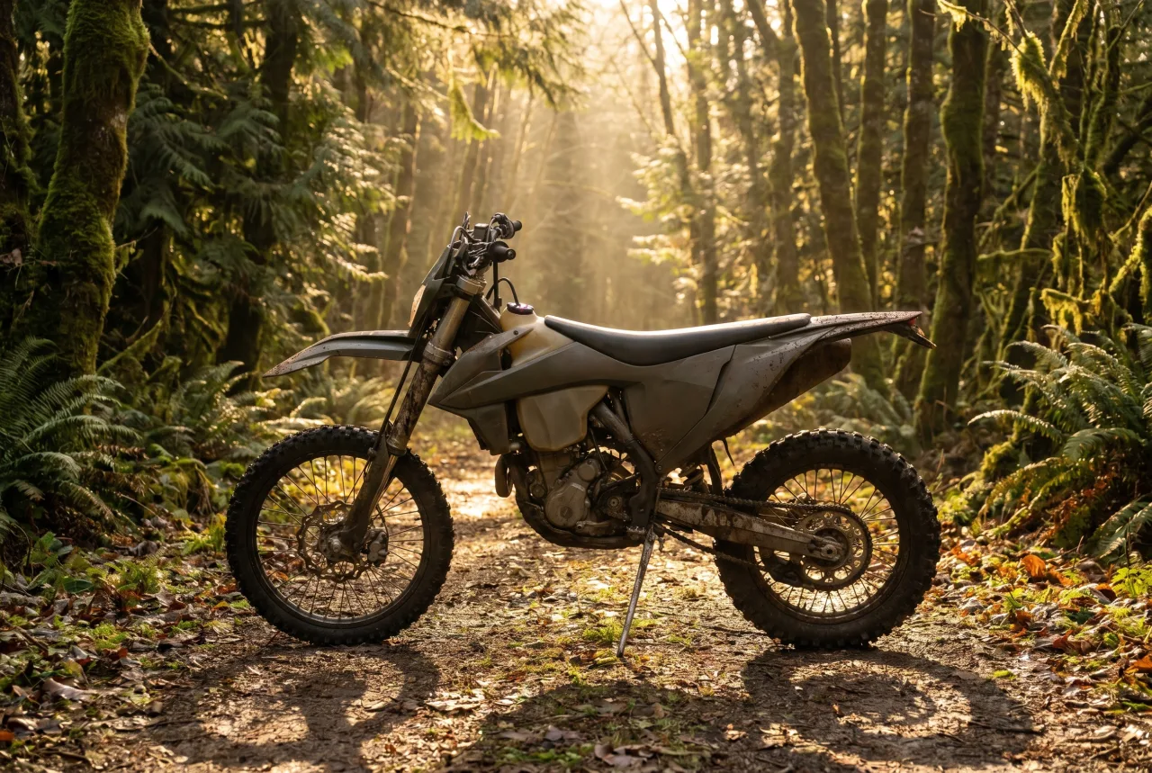 Dirt bike staged for a PickRV listing, off-road motorcycle profile