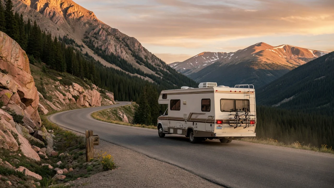 RV on the open road in Colorado
