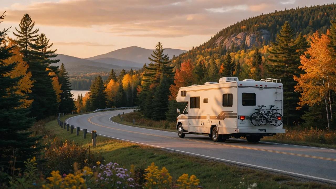 RV on the open road in New York