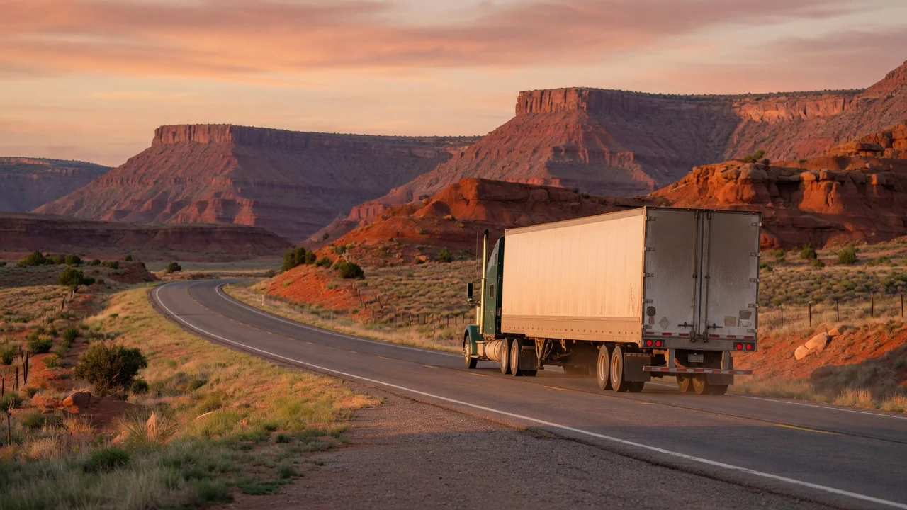 RV on the open road in Oklahoma