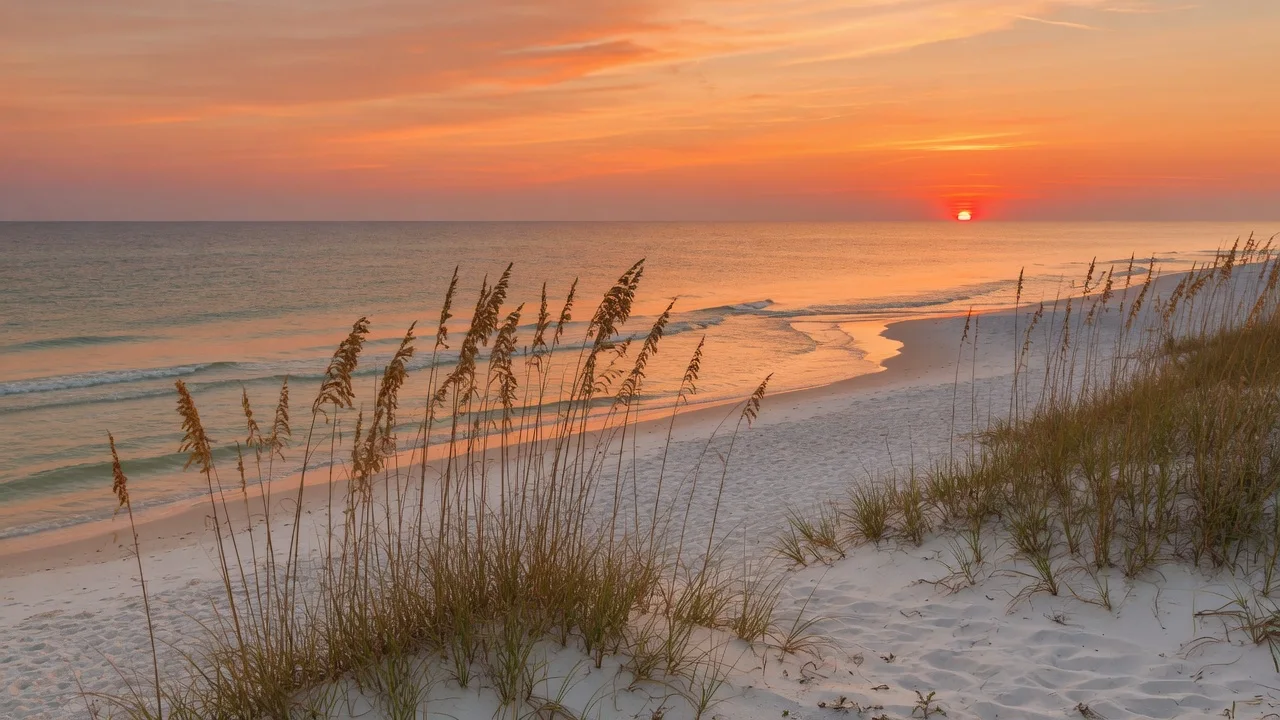 Sunset over a quiet Gulf Coast beach, Florida
