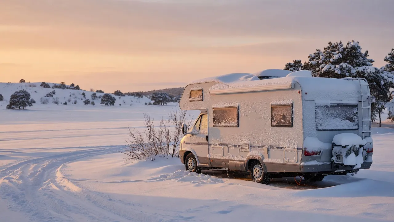 Winter RV survival — heating, plumbing freeze prevention, and snow driving