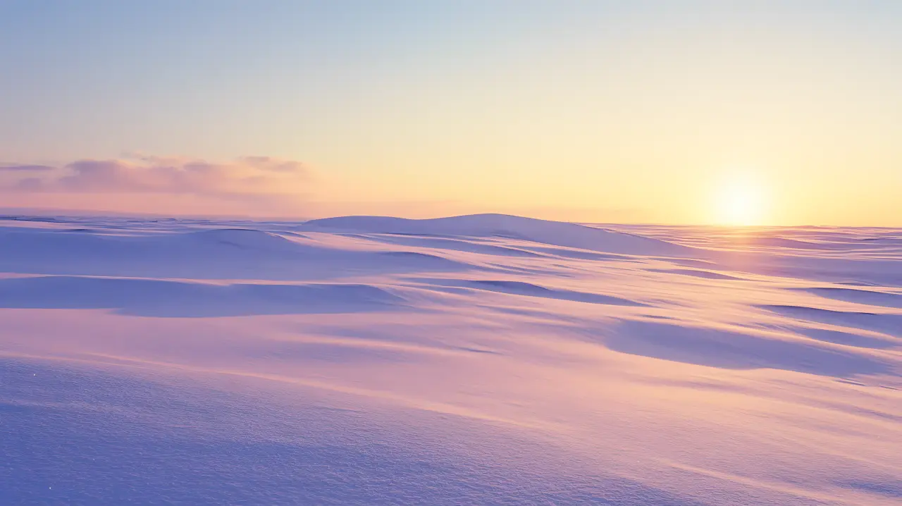 Tundra plain glowing rose-gold at day's end — PickRV editorial