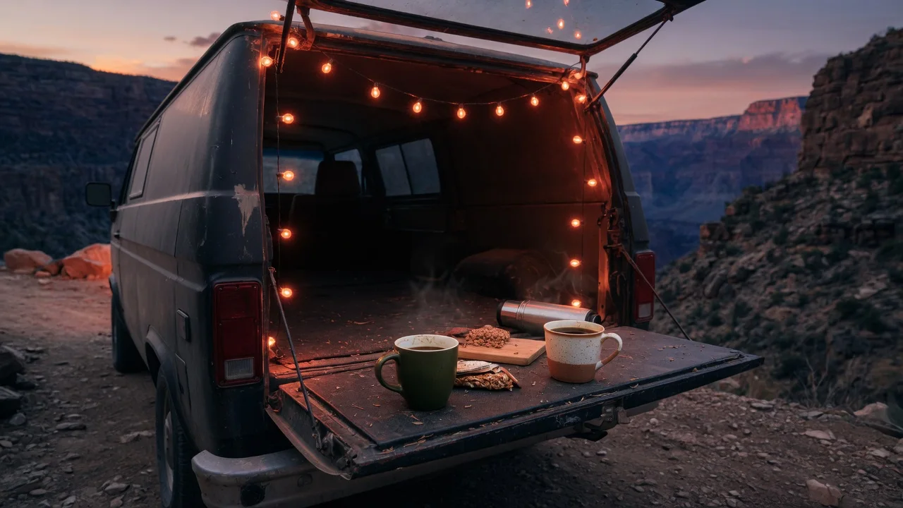 Couples — romantic getaways — RV trip scene
