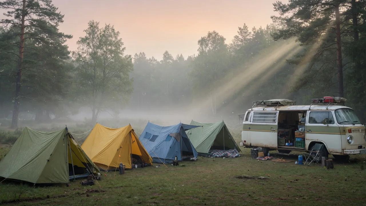 School groups + scouts — RV trip scene