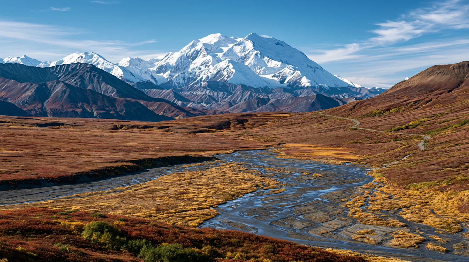 The Alaska Range reflected in Wonder Lake, Denali National Park, Alaska