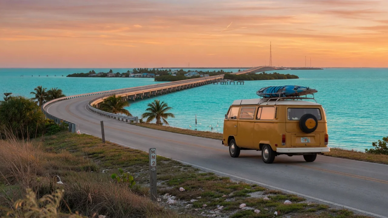RV on the open road in Florida