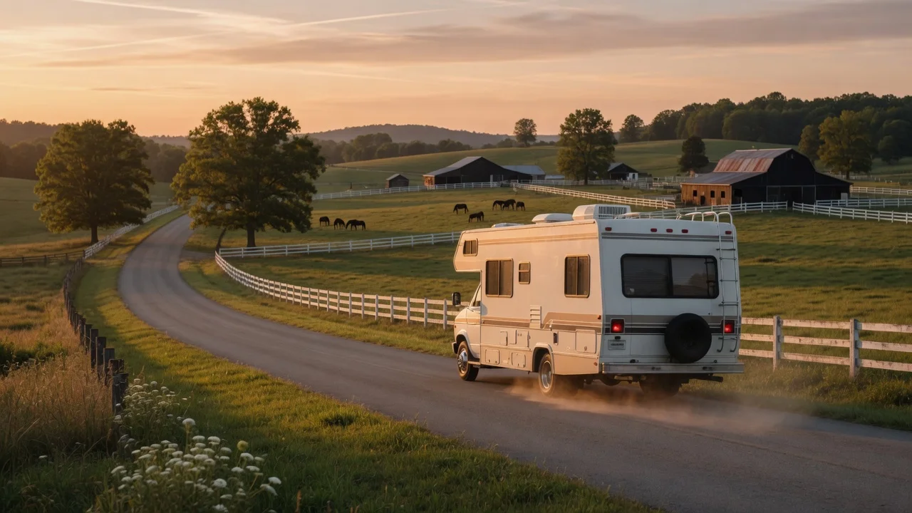 RV on the open road in Kentucky