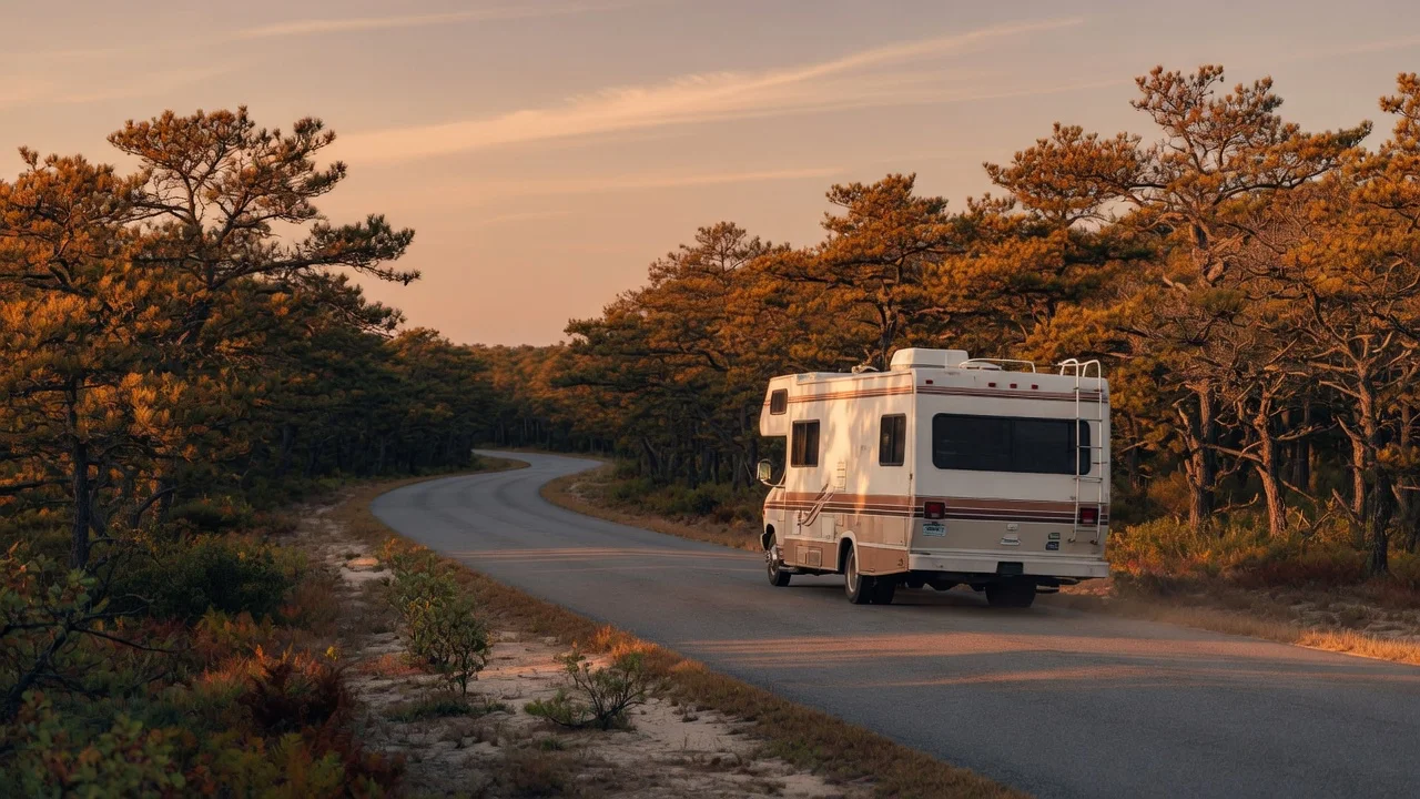RV on the open road in New Jersey