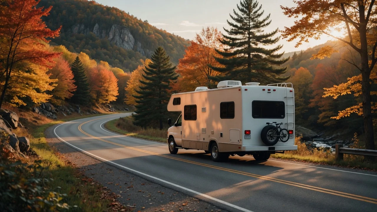 RV on the open road in Pennsylvania