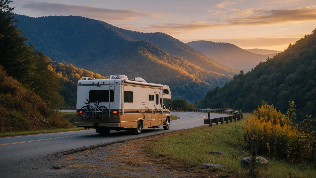 RV on the open road in Tennessee