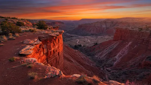 Red rock walls of Palo Duro Canyon, Texas