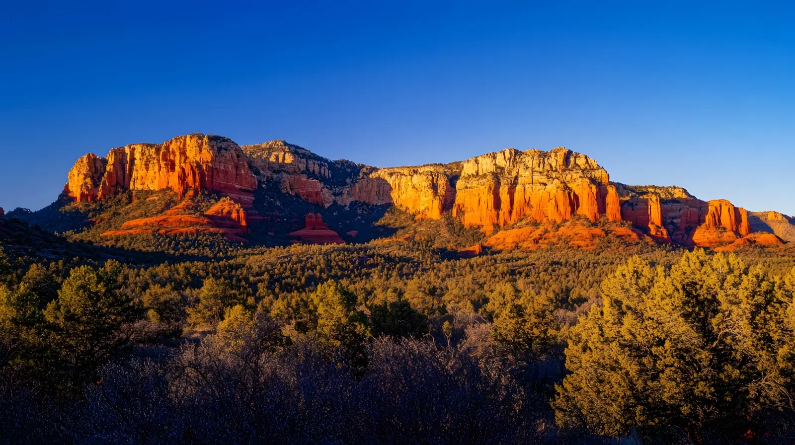 Red rock formations of Sedona, Arizona under open sky