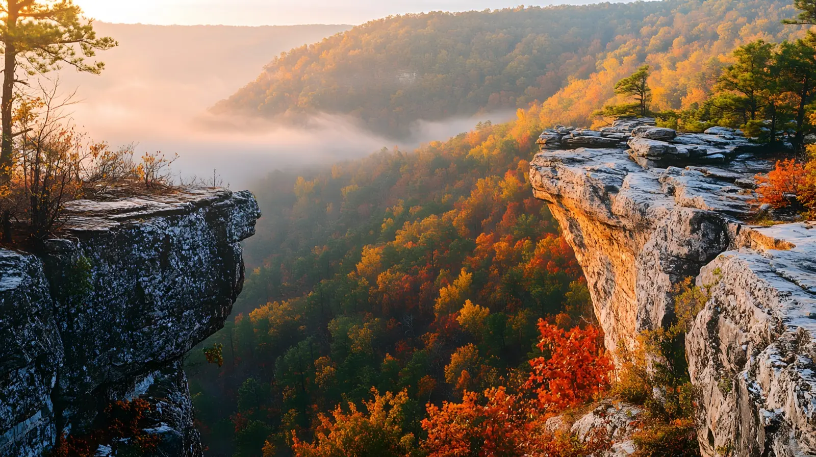 Hawksbill Crag overlook in the Ozark Mountains, Arkansas