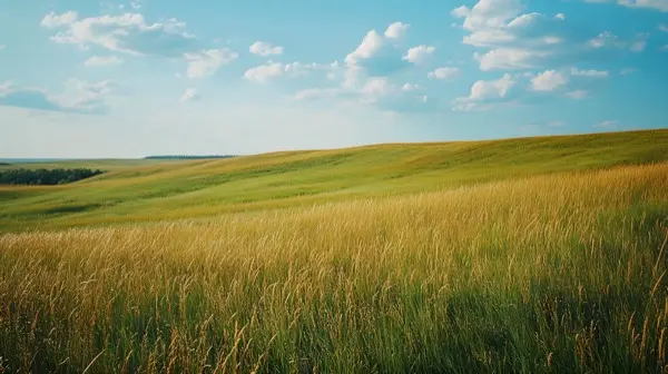 Flint Hills tallgrass prairie of Kansas at golden hour rollin