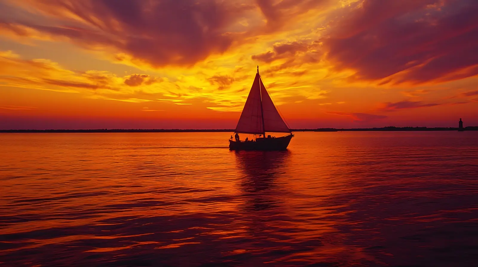 Chesapeake Bay Maryland at golden hour with classic skipjack