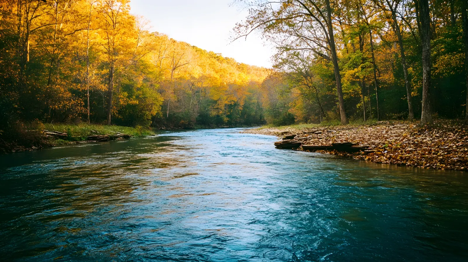 Clear water of the Current River in the Missouri Ozarks