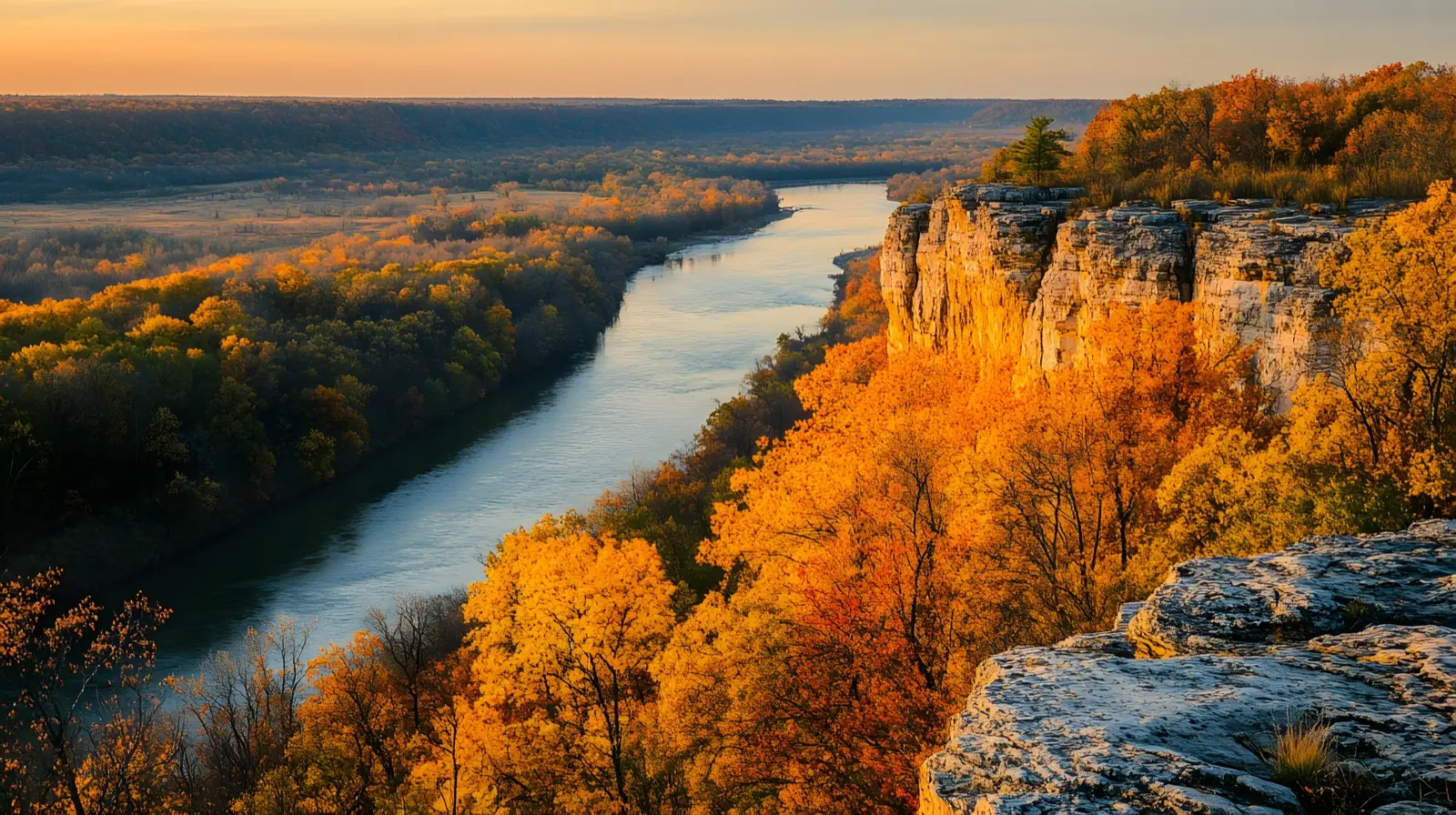 Limestone bluffs above the Mississippi River, Missouri