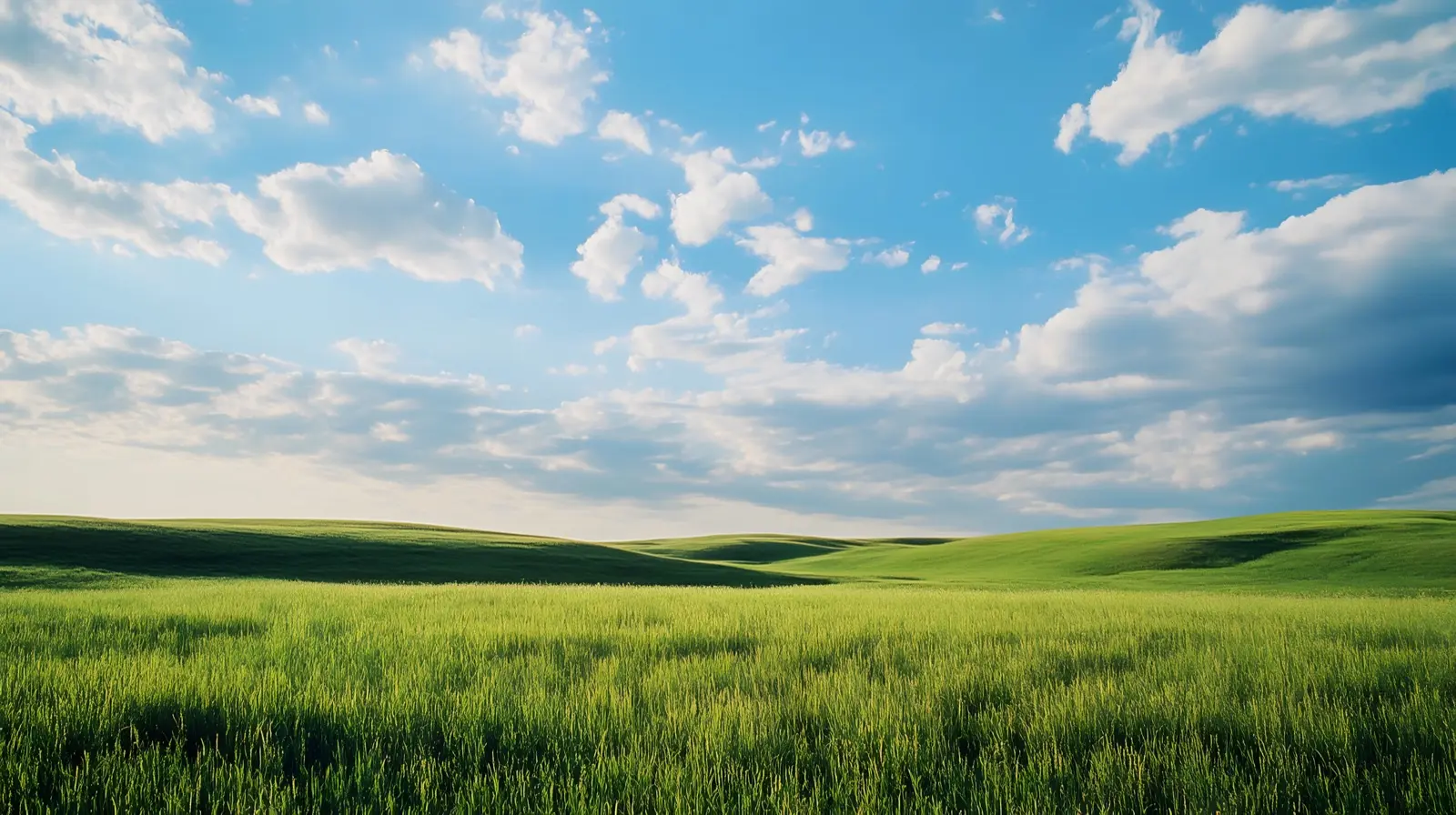 Grass-covered dunes rolling across the Nebraska Sandhills