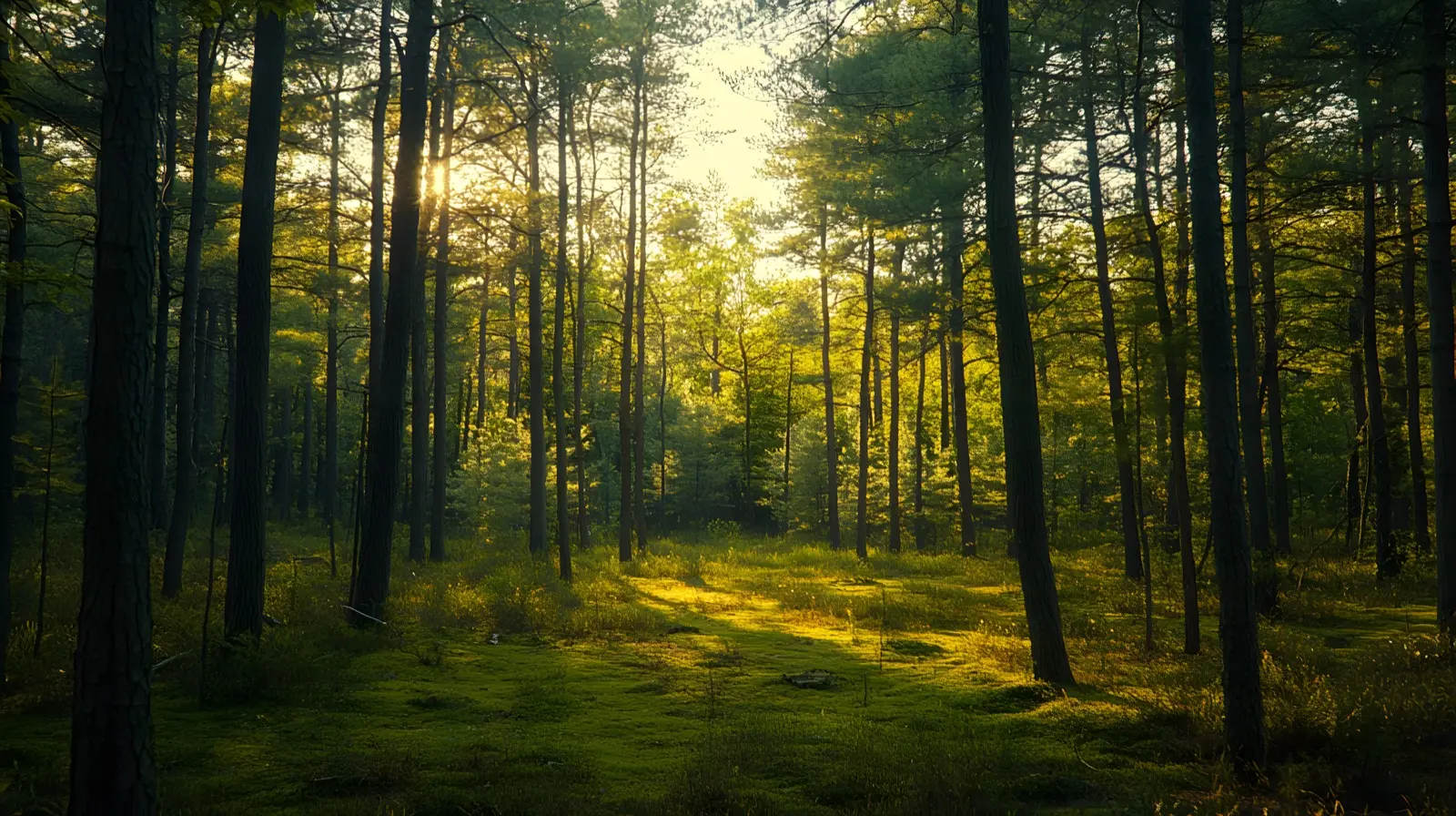 Dense pine forest of the New Jersey Pine Barrens