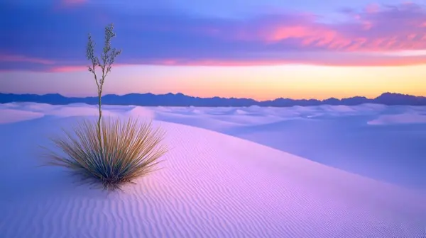 White Sands National Park dunes at golden hour pure white gyp