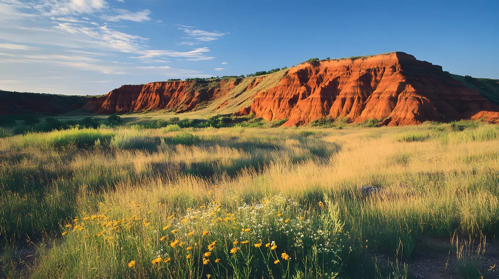 Red earth canyon country in western Oklahoma