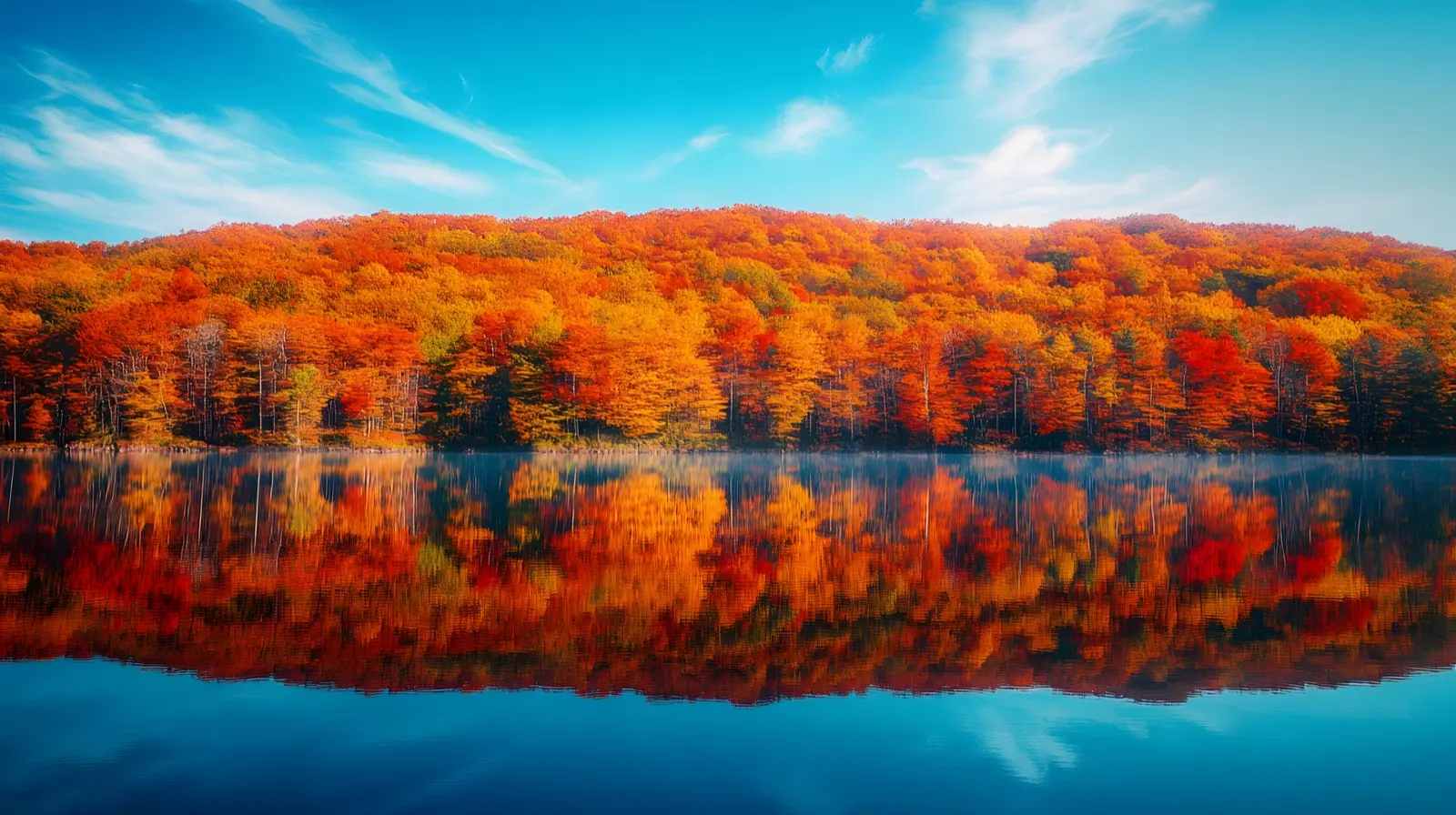 Pocono hillsides at peak autumn color, Pennsylvania