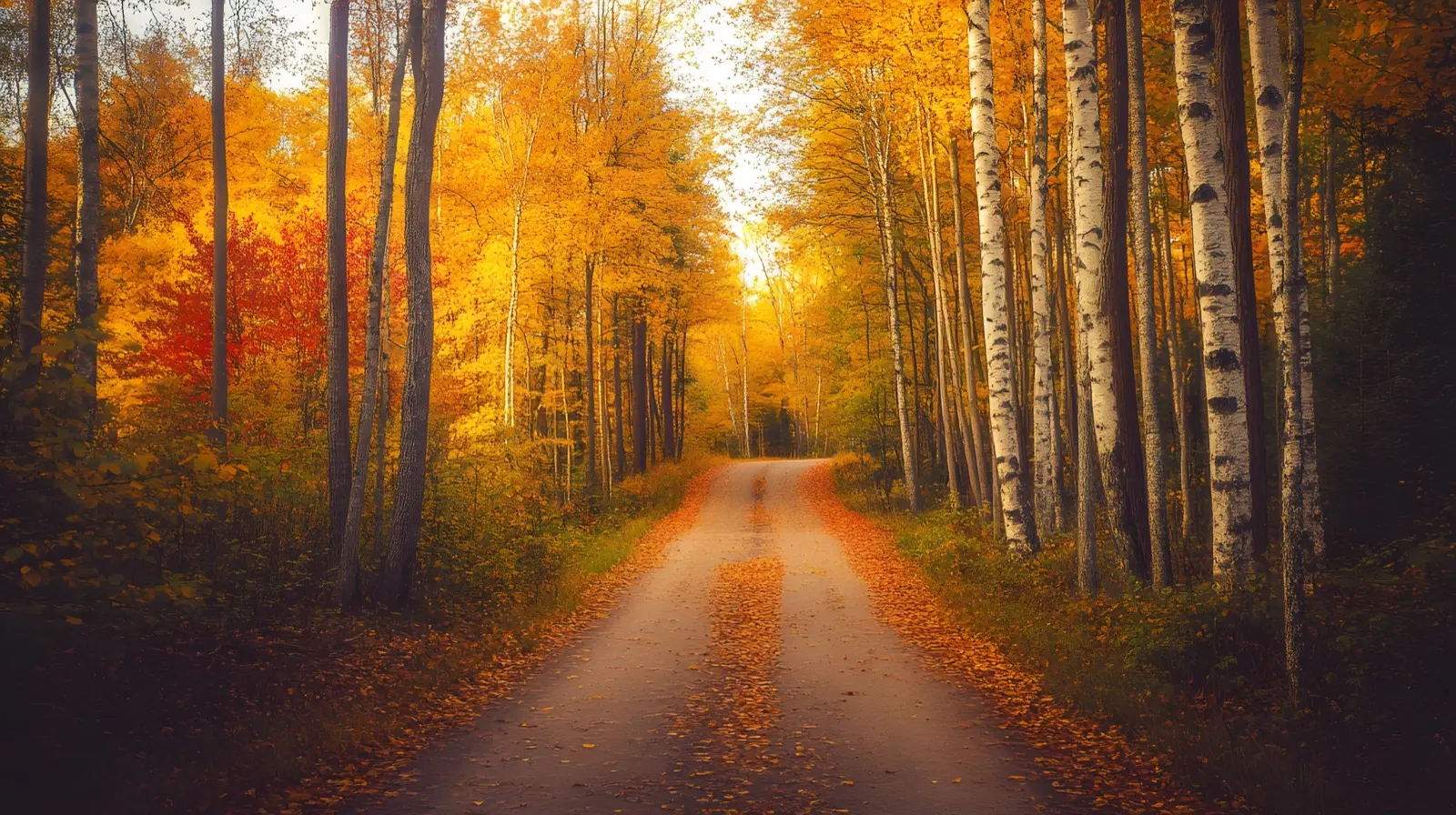 Yellow birch in the Wisconsin Northwoods in autumn
